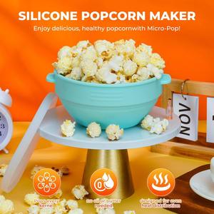 Molde para Palomitas de Maíz Plegable de Silicona para Microondas, Libre de BPA, con Tapa, para Hacer Palomitas en Casa - Product Image 2