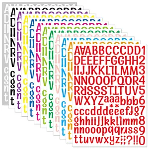 다채로운 종이 홀로그램 비닐 편지 스티커 알파벳