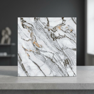 Emperador Crystal 60x60cm Glossy Polished Porcelain Tiles Luxury Gold Marble Effect Flooring - Product Image 5