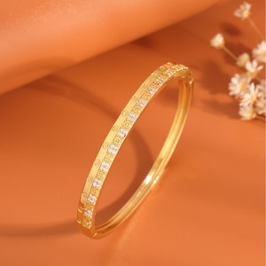Pulsera de Plata 925 con Cristales, Diseño Geométrico con Canal de Oro Blanco, Joyería de Regalo para Mujer - Product Image 2