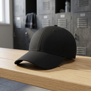 Casquette de baseball noire à 6 panneaux unisexe, ajustable, en sergé de coton, décontractée, pour adultes, toutes saisons, couleur unie - Product Image 1