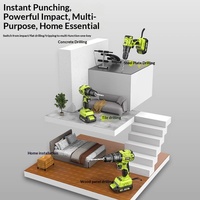 Perceuse à percussion sans fil rechargeable à batterie lithium, multifonction, pour bricolage domestique, réparation de meubles, OEM