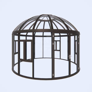 Véranda en verre et aluminium ronde personnalisée pour jardin et aménagement extérieur |   Conception respectueuse de la nature - Product Image 1