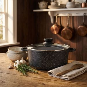 <span class=keywords><strong>Olla</strong></span> de Cocina Antiadherente de Aluminio Fundido <span class=keywords><strong>a</strong></span> Presión, con Tapa de Vidrio y Perilla de Acero Inoxidable, Libre de PFAS, Certificada por BSCI, 20CM, OEM, Personalizable - Product Image 5