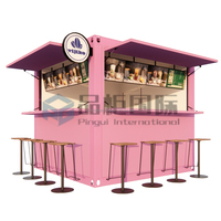 Kiosque Conteneur de Magasin en Acier Préfabriqué Moderne 10 pi 20 pi, Mini Bar Mobile pour Cuisine Extérieure et Restaurant, Design Amovible