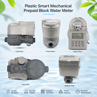 Compteur d'eau intelligent prépayé standard STS 15 mm avec boîtier en plastique, système AMR sans fil, compteur d'eau numérique pour la gestion d'appartements