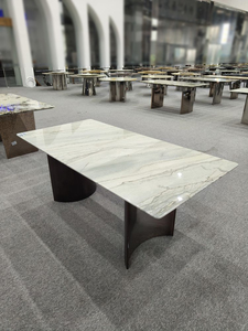 Mesa de comedor de mármol blanco Calacatta ovalada personalizada, muebles de piedra de lujo para casas, hoteles, diseño de mármol elegante Premium - Product Image 3