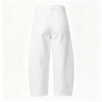 Jean en denim coupe baril courte pour femme, taille mi-haute, jambe fuselée, style décontracté pour le quotidien