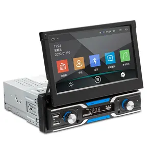 OEM 1Din Carro Android Rádio Tela Retrátil Autoradio Carro Mp5 Player Estéreo 1 + 16/2 + 32 BT/GPS/WIFI Carplay 7 Polegada Carro Dvd Plyer