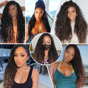 ผมถักเปียถักเปียแบบแอฟริกันทรงตรงมีห่วงเชือกสังเคราะห์ทำด้วยมือขนาด8-16นิ้ว - Product Image 2