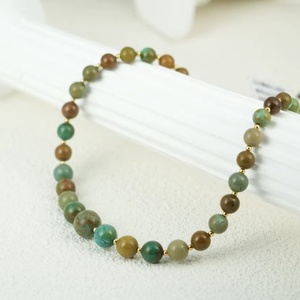 Collar con Colgante Sujulai Fino de Oro de 18K y Turquesa con Cadenas Geométricas, Estilo Clásico para Regalo de Mujer, Certificado CMA, 5M+ - Product Image 3
