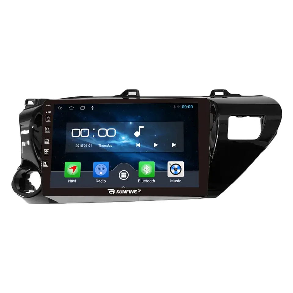 Unidad Central de 10 pulgadas para coche Toyota Hilux, dispositivo de doble 2 Din con ocho núcleos, estéreo, navegación GPS, radio, android, 2015-2020 LHD