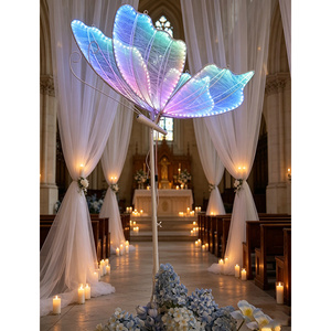 Lustre romantique en or <span class=keywords><strong>champagne</strong></span> pour mariage, lampe à suspension LED pour décoration de cérémonie intérieure sur le thème de la plage - Product Image 1