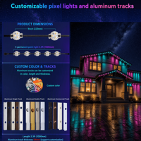 Luces de Navidad de 30 mm, 12 V, 24 V, 36 V, para Exteriores, Permanentes, con Piedras Preciosas, Resistentes al Agua IP68, RGBW, 3 LED, Luces Puntuales de Píxeles para el Hogar