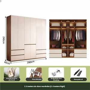 Armadio per Camera da Letto in <span class=keywords><strong>Pino</strong></span> Europeo con Spazio di Archiviazione, Design Moderno Minimalista, Stile Crema, Arredamento per Camera da Letto - Product Image 5