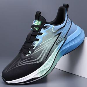 Zapatillas Deportivas para Hombre, Transpirables, con Degradado Blanco-Azul, Suela Ligera con Amortiguación, Diseño con Letras Impresas, para Correr - Product Image 2