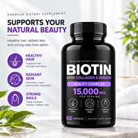 Expédition rapide OEM Absorption rapide Entretien des cheveux Soins des ongles Soins de la peau Biotine Vitamines Collagène Kératine Adulte Végétalien Énergie