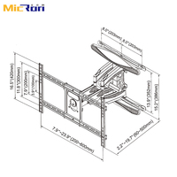 Soporte de Pared para TV de Alta Calidad de 55-85 Pulgadas, Capacidad de Carga de 68 kg, Movimiento Completo, Inclinación, Rotación, Ajuste de Nivel, VESA 600x400