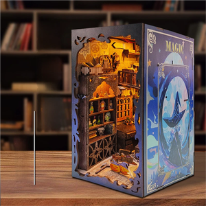 Kit <span class=keywords><strong>de</strong></span> Casa en Miniatura y Rincón <span class=keywords><strong>de</strong></span> Lectura para Armar - Juguete <span class=keywords><strong>de</strong></span> Cabaña Encantada con Decoraciones Mágicas - Product Image 1