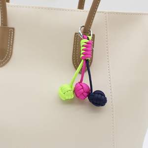 Handmade Colorful <b>Key</b> <b>Chain</b> Round Shear Ball <b>Key</b> <b>Chain</b> Pendant Lovely Color Polyester Material for Backpack Decoration - Product Image 1
