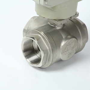 Vanne à bille électrique filetée à trois voies 2 pouces en acier inoxydable 304 type T pour le contrôle industriel des liquides - Product Image 2
