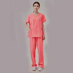Chemise de gommage extensible à la mode de couleur foncée personnalisable chemisier médical tissé pour uniforme clinique dentaire avec logo - Product Image 1