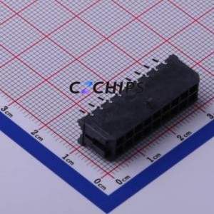 430451812 Wire-to-Board Pin Header Through hole Component (THT),P=3mm Connector 2x9P 3mm Through Hole Micro-Fit (MX 3.0) - Product Image 1