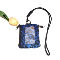 Portefeuille à lanière en fausse crinière de cheval à imprimé léopard avec fenêtre d'identification transparente, porte-cartes zippé, pochette de cou pour pièces de monnaie et écouteurs