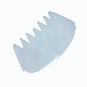 Peigne de massage du cuir chevelu en jade blanc naturel en gros, outil de massage des dents en jade blanc avec logo personnalisé pour les soins capillaires - Product Image 3