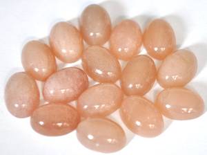 Lot de 5 cabochons ovales en pierre de lune naturelle pêche 5x7mm, fournisseur de bijoux, exportateur OEM, fabricant Inde - Product Image 3