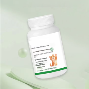 Tabletas Masticables para Eliminar Bolas <span class=keywords><strong>de</strong></span> Pelo <span class=keywords><strong>de</strong></span> Mascotas, Fórmula <span class=keywords><strong>de</strong></span> Psyllium y Cebada, Absorción Rápida y Segura, para Perros y Gatos - Product Image 1