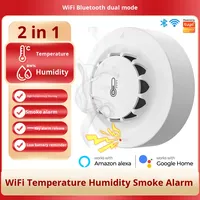 Thermomètre hygromètre Tuya, détecteur d'alarme de fumée, capteur de fumée GooGoo, capteur intelligent WiFi pour la maison, utilisation en intérieur
