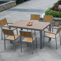 Factory Sale Leisure Stapelbarer Wpc Picknick tisch Outdoor Coffee Chair und Set