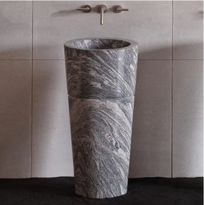 อ่างล้างหน้าทรงสี่เหลี่ยมหินอ่อนธรรมชาติ UnionStone แบบตั้งพื้น ขัดเงา ดีไซน์มินิมอลสำหรับห้องน้ำ - Product Image 5