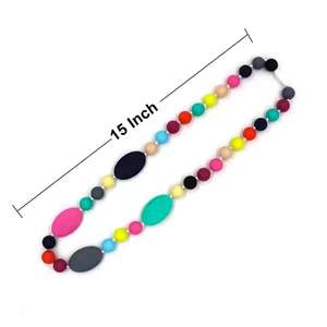 Anneau <span class=keywords><strong>de</strong></span> dentition en silicone <span class=keywords><strong>de</strong></span> qualité alimentaire <span class=keywords><strong>pour</strong></span> bébé, <span class=keywords><strong>collier</strong></span> à mâcher en silicone <span class=keywords><strong>pour</strong></span> enfants, soulage le stress - Product Image 6