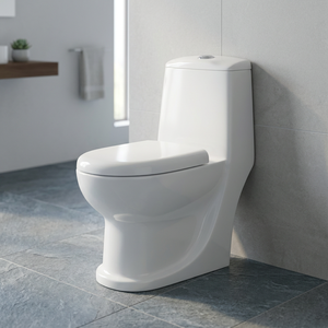 โถสุขภัณฑ์แบบชิ้นเดียว Fohome Sanitarios Inodoros พร้อมระบบ S-Trap และระบบไซฟอน  พร้อมฝารองนั่งอุ่นแบบมีระบบชำระล้างด้วยน้ำ - Product Image 1