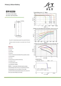 2/3AAA 3,6 V ER10250 cloruro de tionilo de litio (Li/SOCI2) batería de instrumentación Industrial 450mAh Batería primaria de larga duración