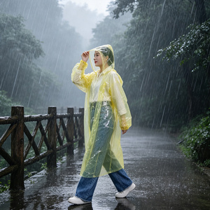 Imperméable jetable en PE, pack combo multicolore, veste de pluie imperméable à capuche pour adulte, à usage unique, couleurs assorties pour l'extérieur - Product Image 5