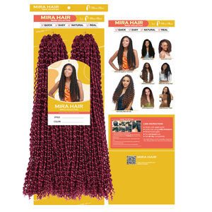 MIRA Cheveux synthétiques pré-bouclés de 18 pouces, style Bomb Twist, Spring <span class=keywords><strong>Passion</strong></span> Twist, Dreadlocks, Tresses au crochet, Extensions capillaires très demandées - Product Image 6