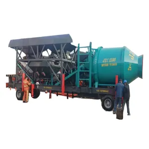 Hot-selling Simple mobile concrete mixing plant Truck with cement silo JZM 500 650 Continuous Batching