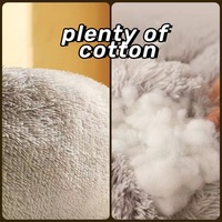 Lit apaisant pour chien et chat Anti-anxiété beignet câlin réchauffement confortable doux moelleux fausse fourrure coussin en peluche lit