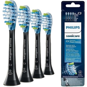 ฟิลิปส์โซนิแคร์แปรงทาโล่ซิงค์ระดับพรีเมี่ยมเปิดใช้งานหัวแปรง4PK Black-HX9044/33ขนแปรงไฟฟ้าขนาดกลาง - Product Image 1