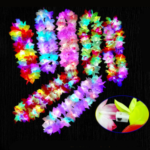 สร้อยคอ LED ลายดอกไม้ฮาวาย สำหรับเทศกาล ตกแต่งชายหาด เครื่องประดับคอ - Product Image 6
