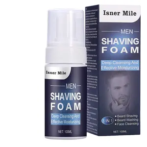 Organic Natural Private Label Mens Hair Beard Care Foam Beard Washing Face Cleaning Shaving Cream