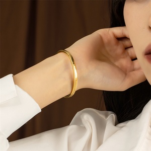 Simple Fashion Jewelry 18k Gold Plated Blank Hoop <b>Bangles</b> <b>Bracelets</b> - Product Image 6