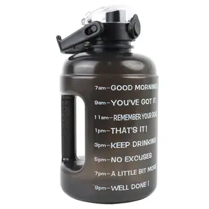2.2L 64oz half gallon BPA free straw directly drinking Durable PP material water bottle with two ways to drinking