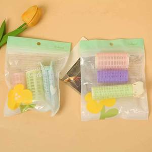 Bigoudis en plastique auto-adhésifs cylindriques sans chaleur, 21 rouleaux, 3 paquets, emballage en sachet OPP - Product Image 2