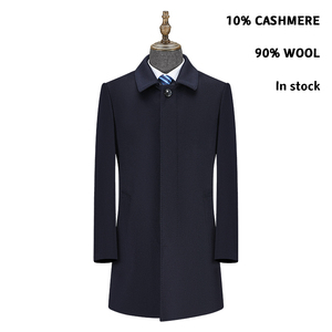 Cappotto 10% in lana 90% in Cashmere blu Navy DM10010 cappotto in lana - Product Image 1
