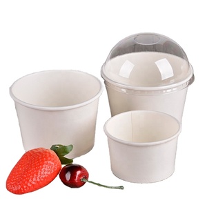 Wholesale Disposable 3oz 4oz 12oz Cup Ice Cream Packaging Custom Ice Cream Paper Cup with Lid and Spoon