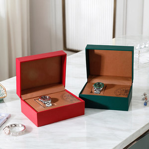 Estuche de Regalo para Reloj Individual Grande de Cuero PU, <span class=keywords><strong>Caja</strong></span> de Almacenamiento de Relojes de Viaje de Lujo, Estuche de Exhibición para Relojes de Pulsera con Almohada Suave Extraíble - Product Image 4